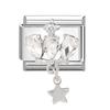 Love Heart Lock Bright Zircon Long Pendant Italian Charm Links Fit 9mm Stainless Steel Bracelet DIY Making Gifts