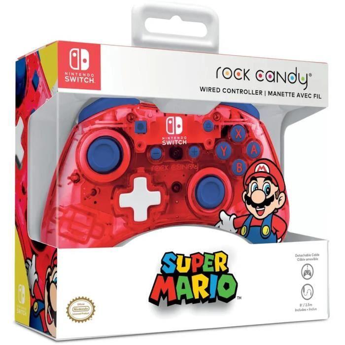 Manette de jeu - nintendo switch - mario rock candy - filaire - pdp - rouge