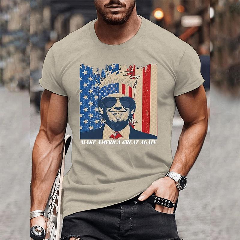 Trump  Shirt Summer Casual Outdoor Men's T-shirt Everyday Street Fashion Men's Short-sleeved Top Trump 3D Printed Men's Tees