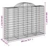 VidaXL Paniers à gabions arqués 10 pcs 200x50x140/160 cm Fer galvanisé, gabion, cage de gabion, panier de mur de gabion, mur 3146370