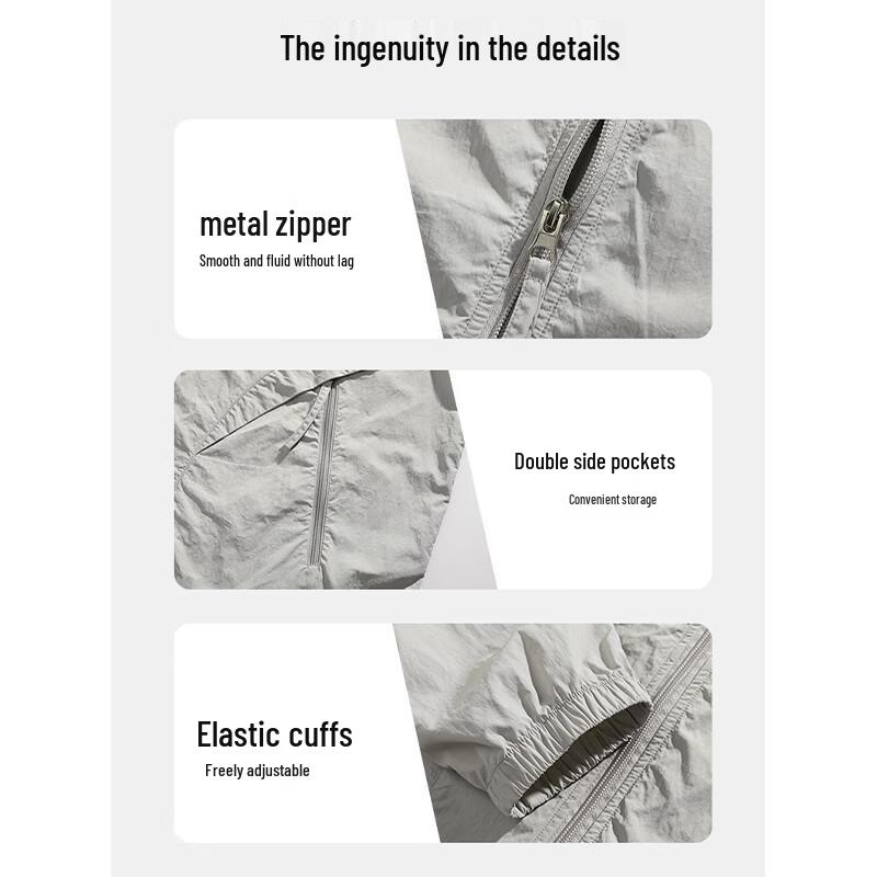 Wassup Sohot Men's Hooded Ice Silk Sun Protection Jacket