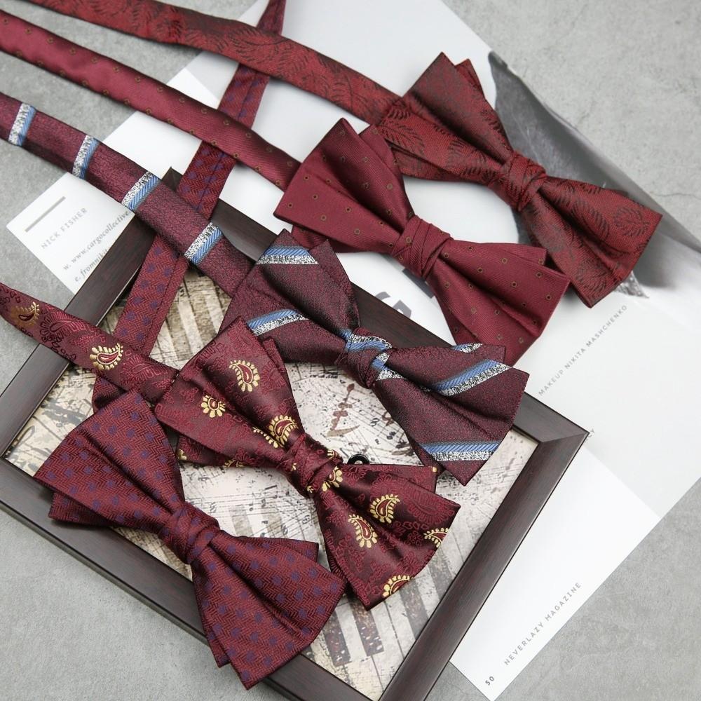 Adjustable Red Serise Bow Tie Bowknot Bridegroom Groomsman Cravat Fashion Men Necktie  Shirt