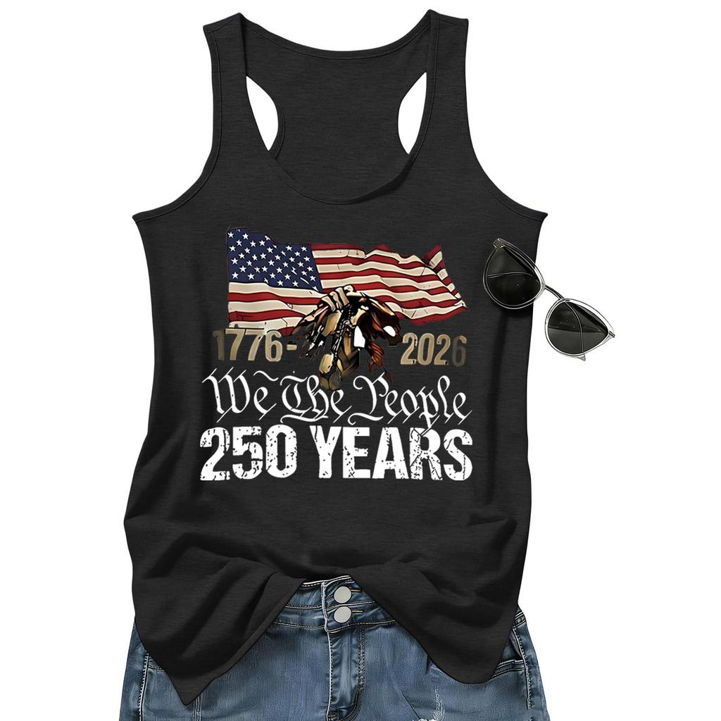 Womens Short Sleeve Blouses We The 250 Years Flag Print Womens Short Sleeve Shirts Casual Tank Top Womens Short Sleeve Tops