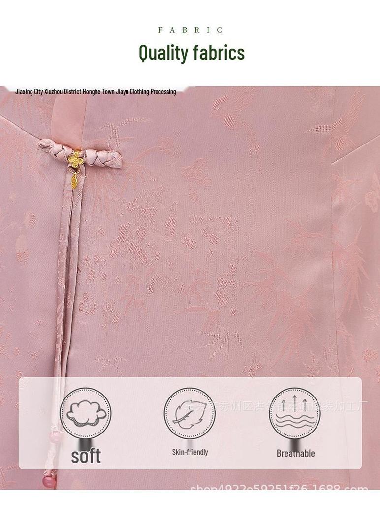 Elegantes Sommer 2026 Chinesisches Cheongsam: Würdevolles Kurzarmkleid