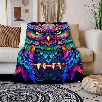 1 Manta con Estampado de Búho, Manta Suave y Cálida para Siesta, para Sofá, Sillón, Oficina, Cama, Camping, Viaje