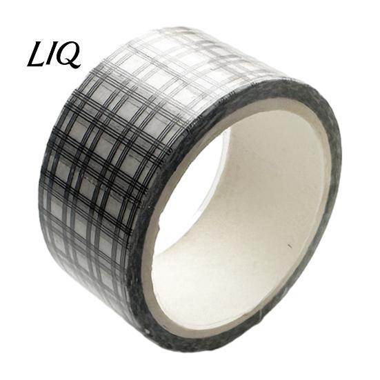 Vielseitiges Design Washi Tape Schwarz Weiß Gitterband, Karomuster Dekoratives Abdeckband Mattierte Textur für Kunst, DIY-Basteln, Notizbücher, Planer,