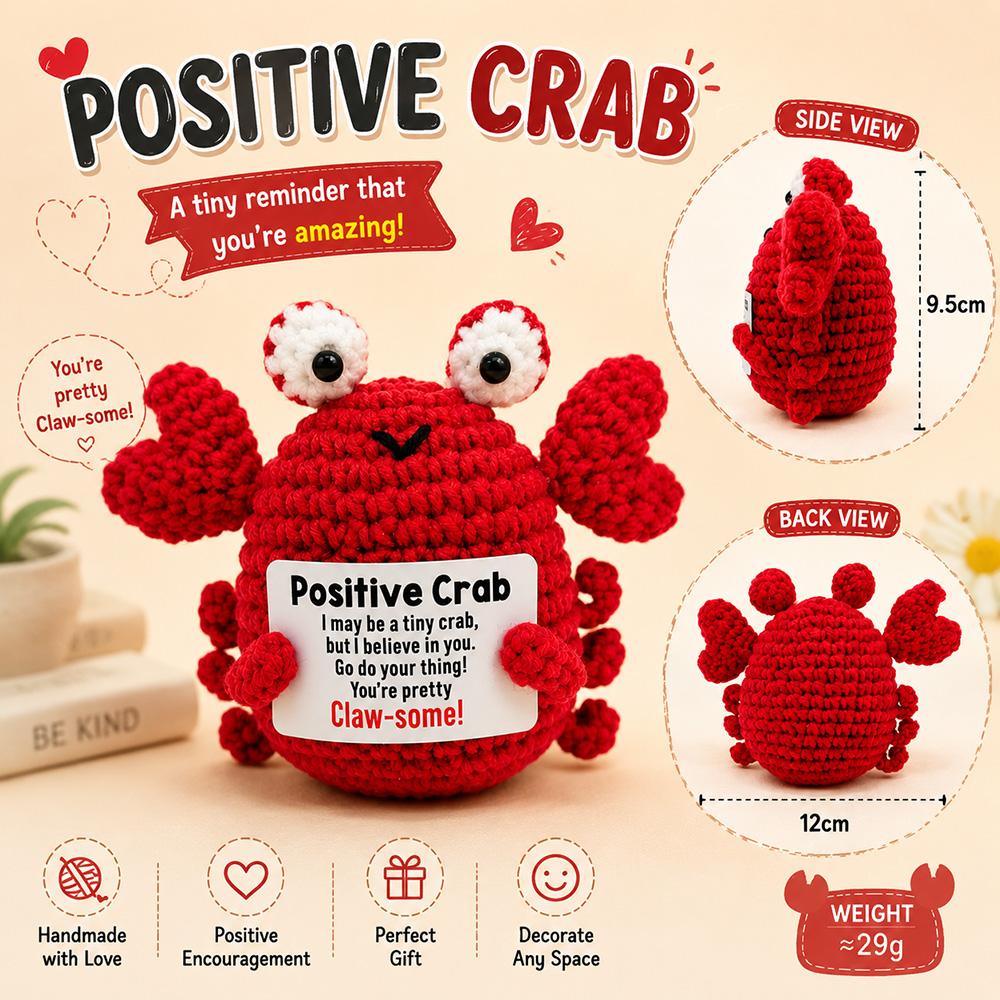 Bambola all'uncinetto Energia Positiva Tasca Abbraccio Fatto a Mano Maglia Peluche Patata Pianta Avocado Ape Tartaruga Anatra Divertente Regalo di Supporto Emotivo
