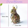 Resin Crystal Standing Bunny Decor For Home Office Gift Collectible