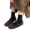 High-end Foreign-style Fluffy Shoes for Women's Outer Wear 2025 New Autumn and Winter French Retro Temperament Flat-bottomed Mary Jane Single Shoes