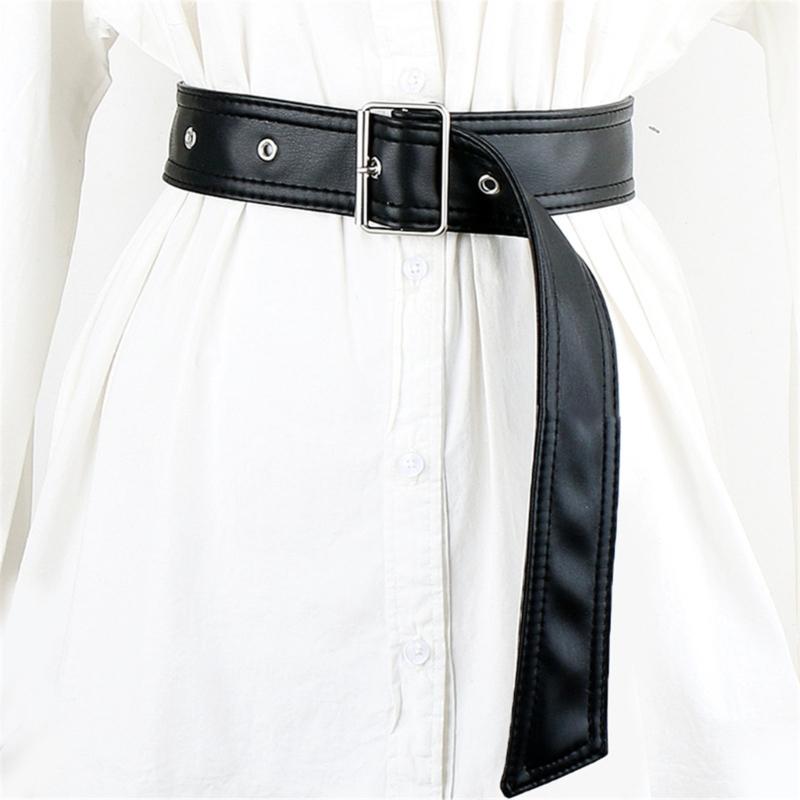 PU Belt Punk Leather Overcoat Waist Belt Women Trench Coat Belt Jacket Belt