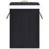 VidaXL Laundry Basket with a Single Section Black Bamboo 320757