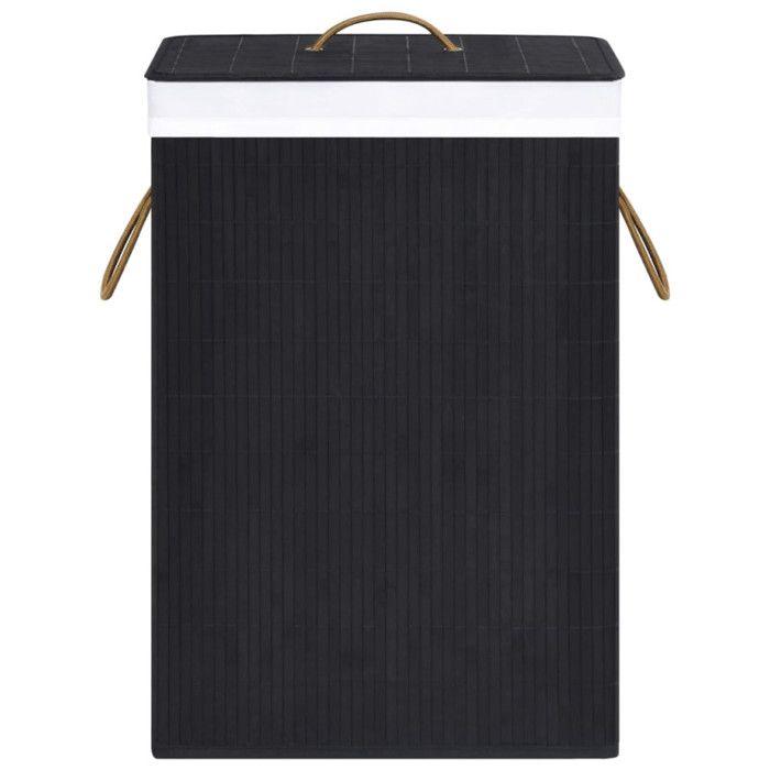 VidaXL Laundry Basket with a Single Section Black Bamboo 320757