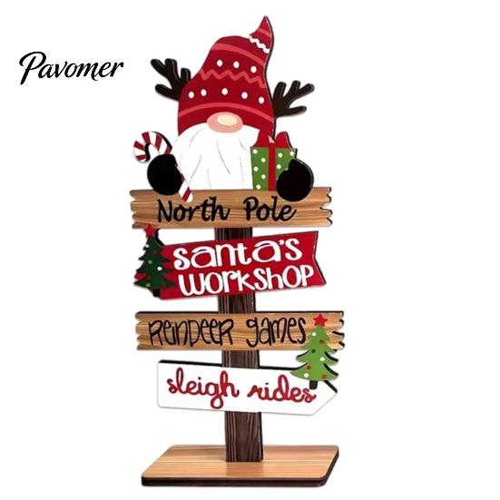 Holiday Mantle Decorations Christmas Table Decoration, Rustic Wooden Tabletop Sign, Vintage Farmhouse Decorative Indoor Party Decor Desktop Plaque for