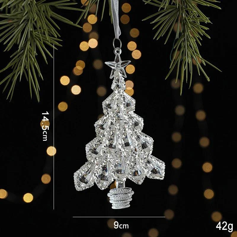 Weihnachts-Eiskristall-Anhänger Weihnachtsbaum-Anhänger Transparente Acryl-Engel-Licht Luxuriöse Szenen-Dekoration Requisiten Silvester 2025