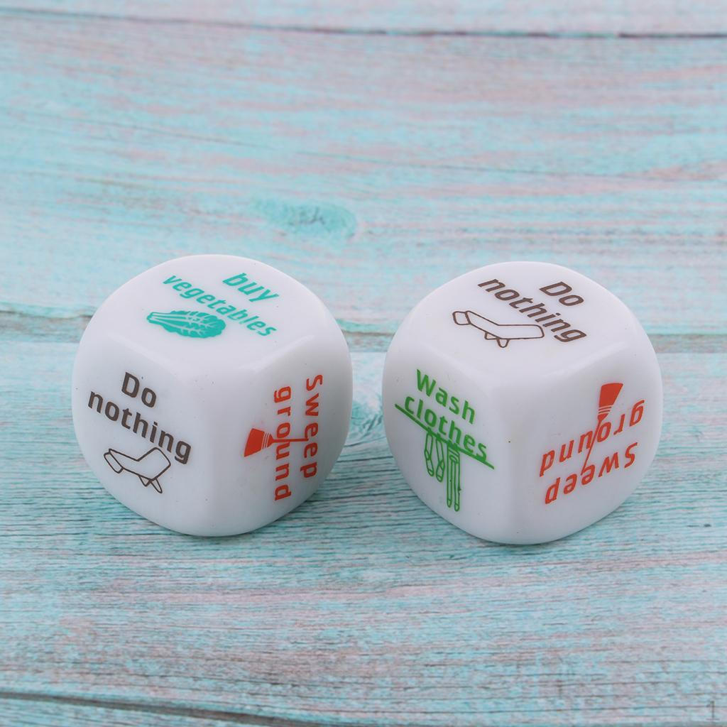 2 Pcs Couples Chores Decider Multi-sided w/Six Types Housework for Gifts