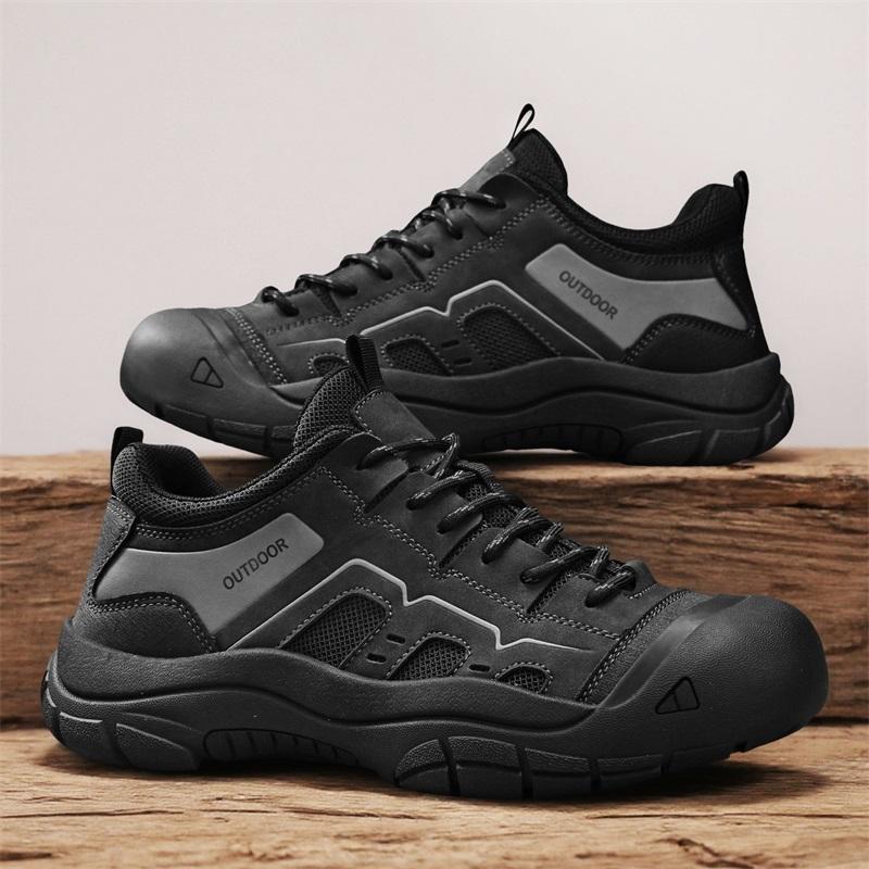 Mode Echtes Leder Herren Freizeitschuhe Outdoor Handgefertigt Wanderschuhe Mode Herren Trekkingschuhe Rutschfeste Sneaker Reise-Trainer