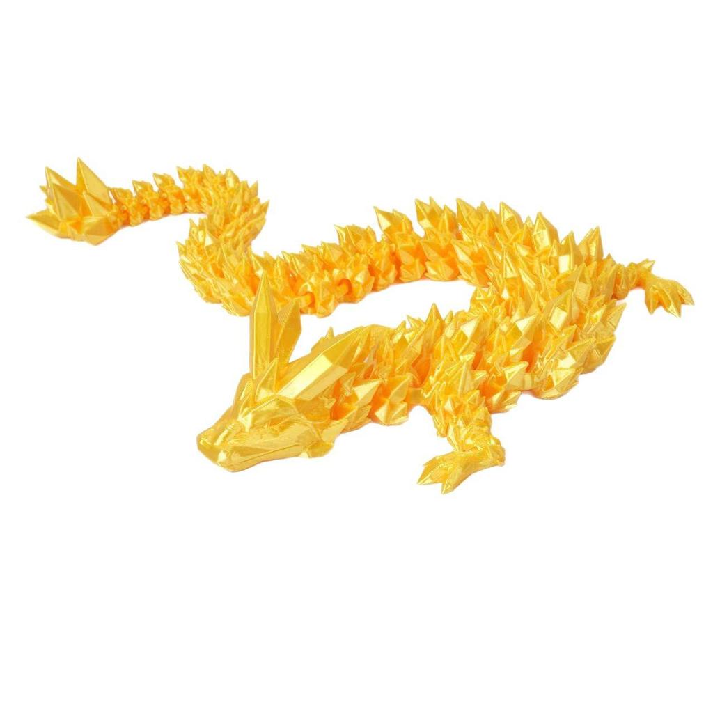 3D Printed Luminous Dragon Toy: Chinese Dragon with Egg, Fully Articulated, Creative Crystal Design for Kids