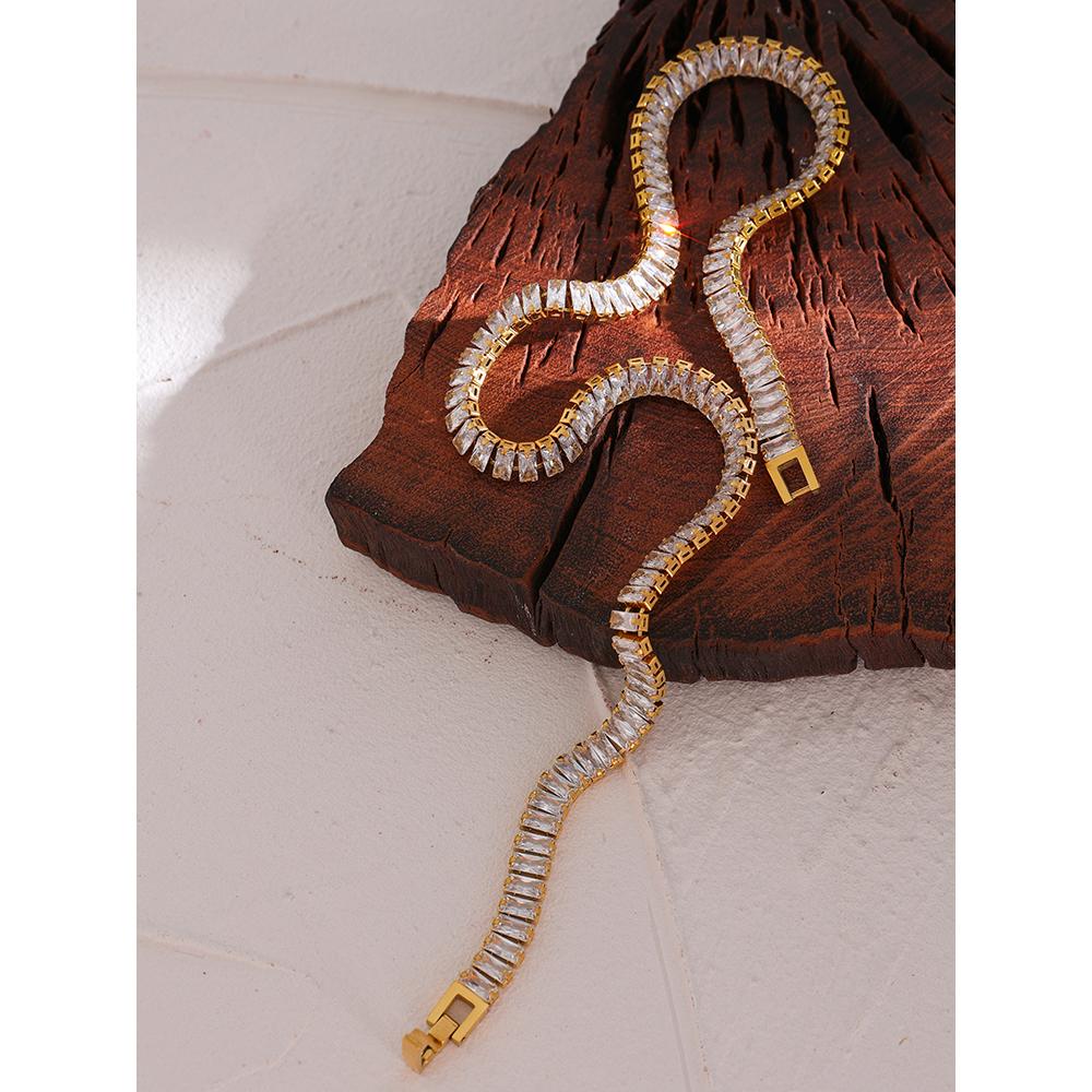 Eetit Collier en acier inoxydable avec chaîne en zircone cubique pour femme