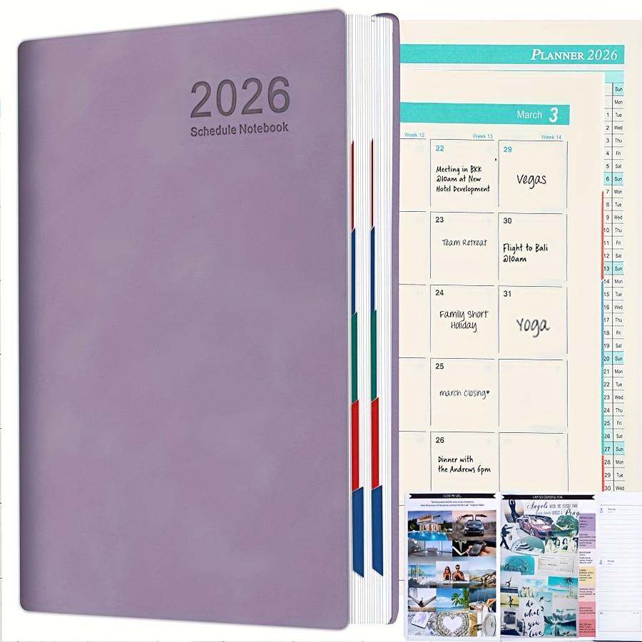 

2026 Daily Planner & Calendar Journal 8 Vibrant Colors (Pink/Red/Green/Blue/Purple/Teal) | Durable Modern Gift for Teen A5 фіолетовий