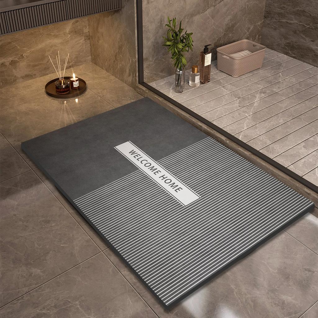 Diatomite Bath Mat Super Absorbent Quick Dry Non Slip Bathroom Carpet Shower Rug Toilet Floor Mat Home Door Mat