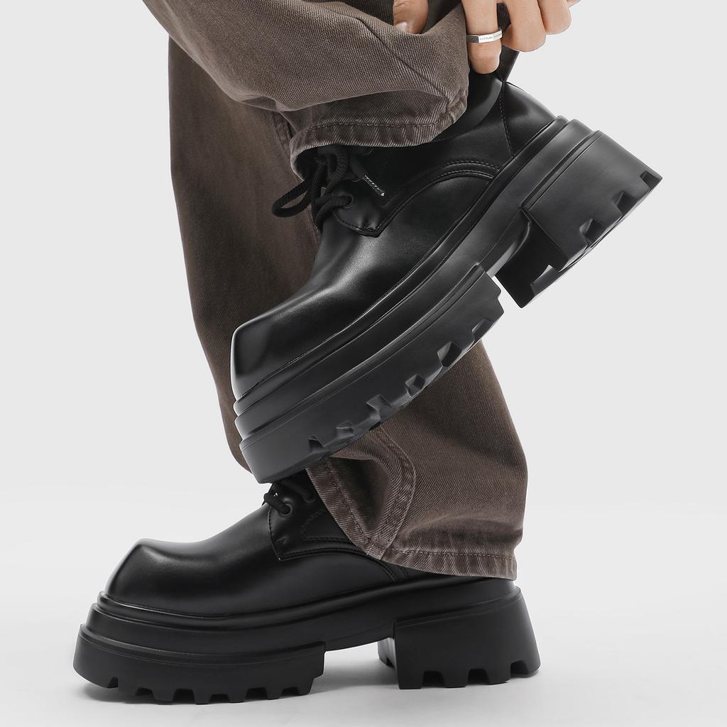 Leather shoes men's dress big head men's shoes platform heightening casual shoes 25729-J