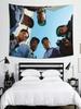 1Pc Vintage Rap Group Tapestry Polyester 2D Lightweight Wall Decor Durable Washable Hanging Tapestry For Bedroom Living Room Hom