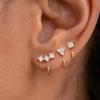 3Pcs Gold Plated C Shape Hook Earrings For Women Crystal Zircon Copper Cartilage Ear Piercing Earring Daily Wear Party Jewelry