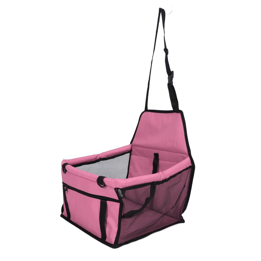 Pet Car Seat Waterproof Breathable Prevent Slip Adjustable Straps Dog Car Basket with Safety Leash