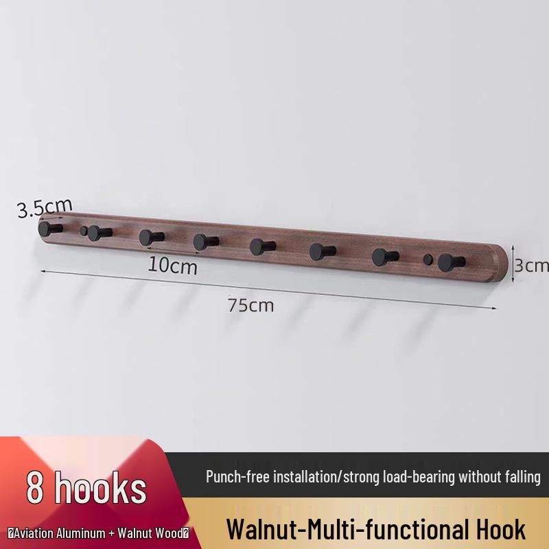 Log Style Wooden Wall-Mounted Coat and Clothes Hook