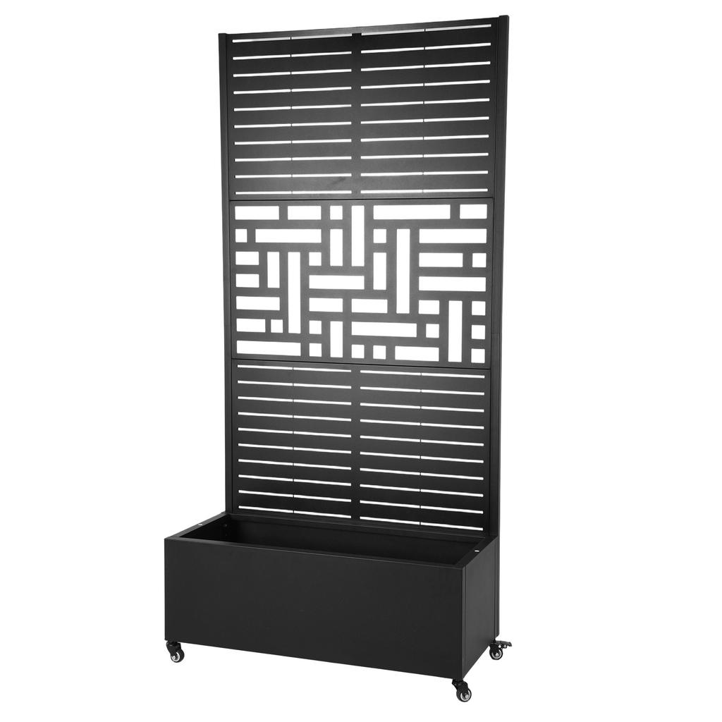 Privacy Planters with Trellis and Wheels 70.87x35.43x15.75 Inch Outdoor Garden Box Suitable for Climbing Plants and Vegetables