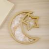 Elegant Serving Tray with Moon and Star Islamic Festival Snacks Fruit Display Plate Traditional Eid Table Decoration
