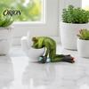 Niche Personality Ornaments Drunk Frog On The Toilet Decor, Funny Sculpture Tabletop Realistic Statue Cute Resin Desktop Ornament for Home Office Desk