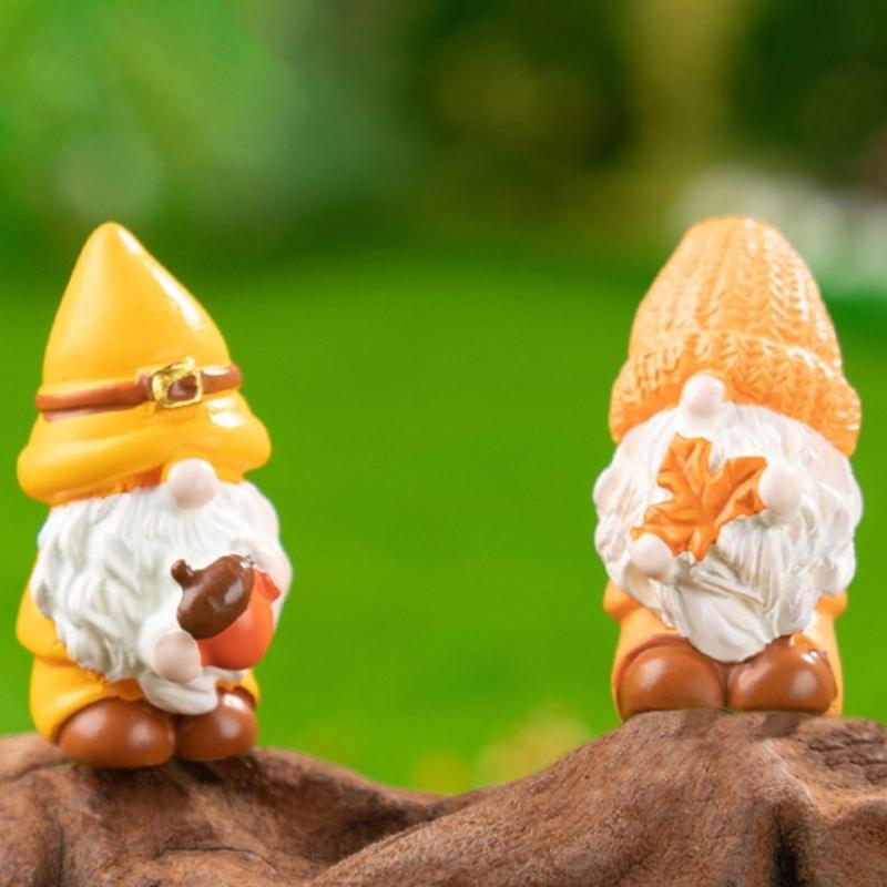 Set Of 3 Resin Leaf Miniatures Gnomes Ideal for Indoor and Outdoor Use Adds Unique Charm to Any Home or Garden Setting