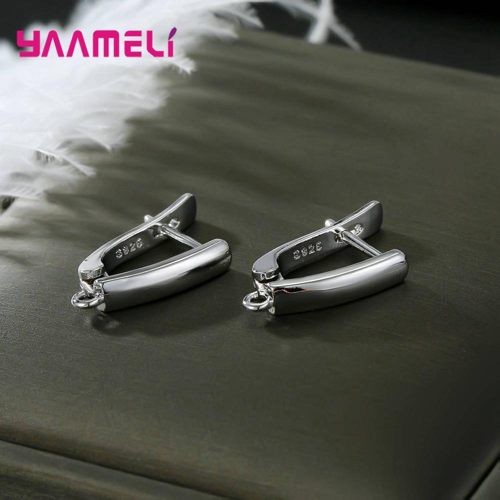 Echte 100% S925 Sterling Silber Schmuckkomponenten Ohrringe Hebelverschluss Ohrhaken Teile Zubehör Handgefertigte Materialien