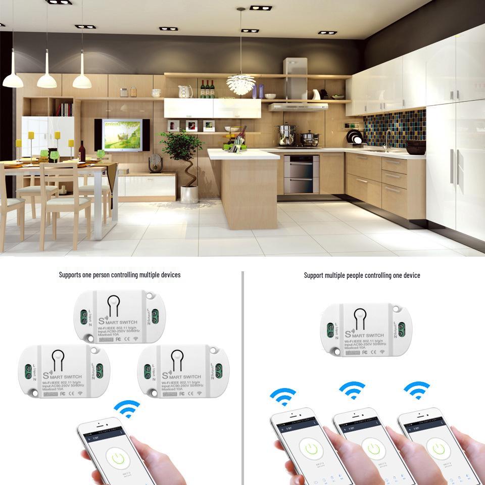 Tuya Smart WiFi No-Wiring Retrofit Light Switch with Remote Control