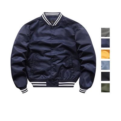 Men’s Baseball Jackets Long Sleeves Color Blocking Bomber Jacket Spring Autumn Outer Wear Casual Topcoat