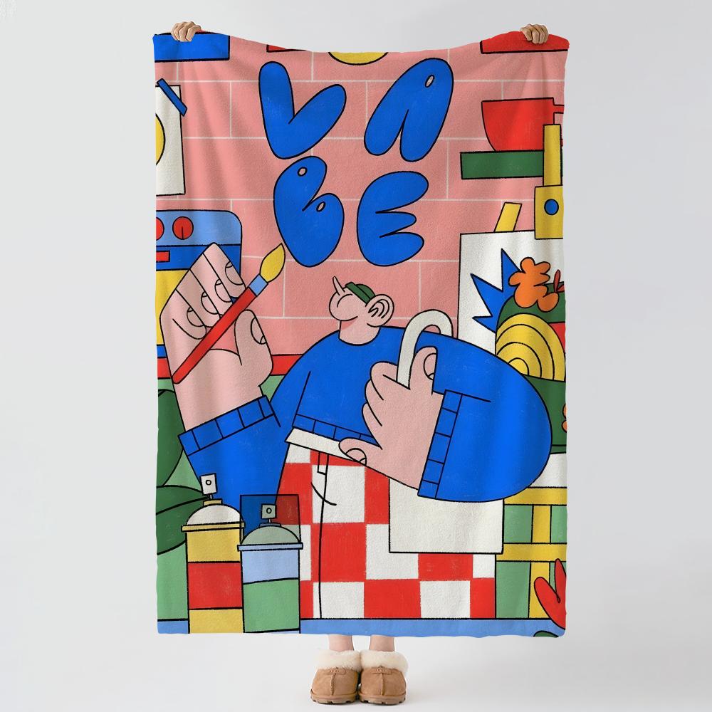 Artist M-Malen Pazos-s Throw Thick Comfort Flannel Quilt, Multi-scene Use Indoor Outdoor Daily Nap