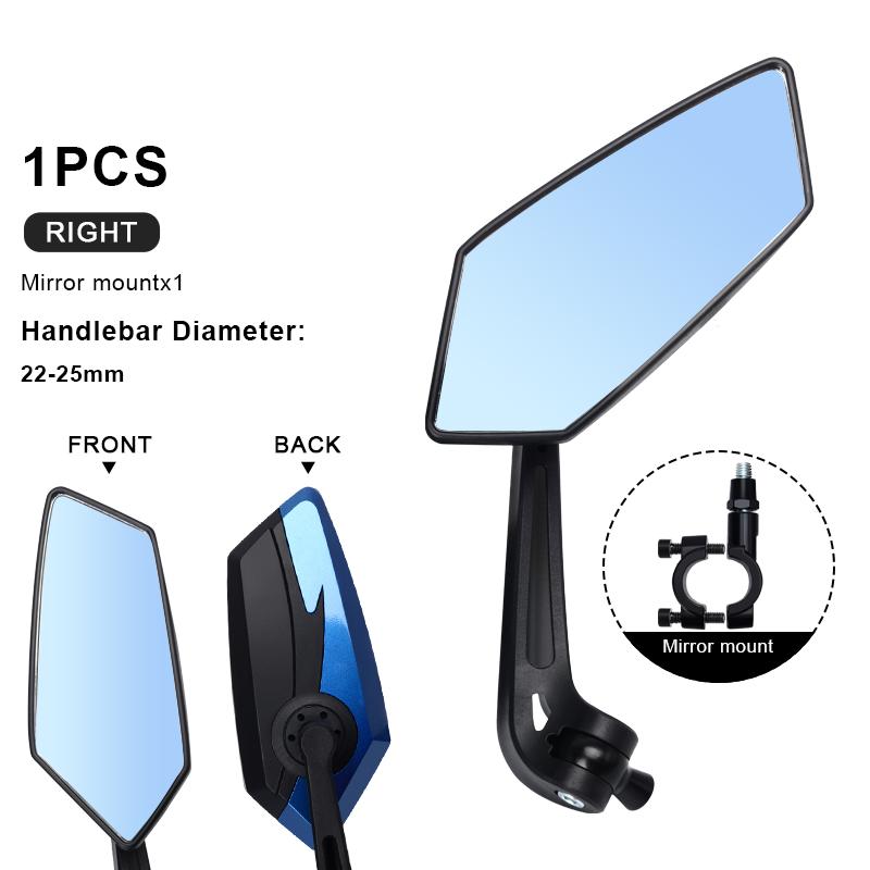 Bicycle Rear View Mirror Wide Range Reflector Two-Color Wide Angle Adjustable Bike Handlebar Rearview Mirrors MTB Accessories