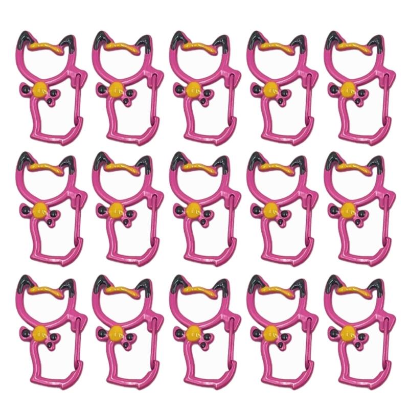 15 шт. Застежки-карабины в форме кошек Крючки Брелок в форме кошек Зажим для брелока Аксессуар для украшения брелоков Подвеска для сумки