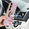 For Samsung Galaxy S24 FE Case Precise Cutouts 6D Electroplating TPU Phone Cover with Ring Holder