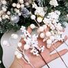 4 Styles White Berry Picks Multiple Heads Holly Berries Stems Branches for Christmas Wedding Winter Decoration Xmas Ornaments
