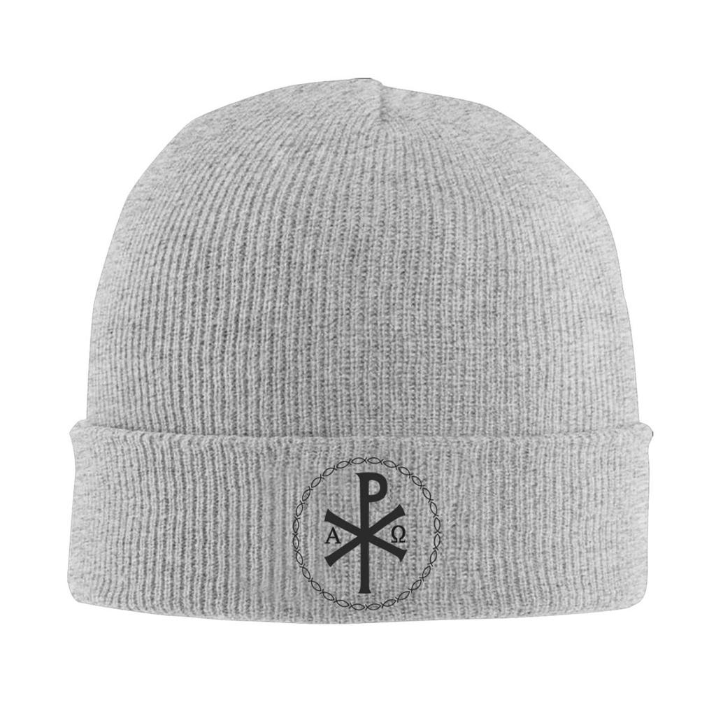 Sign Of Christ Chi Rho Christogram Warm Knitted Cap Hip Hop Bonnet Hat Autumn Winter Outdoor Beanies Hats for Unisex Adult
