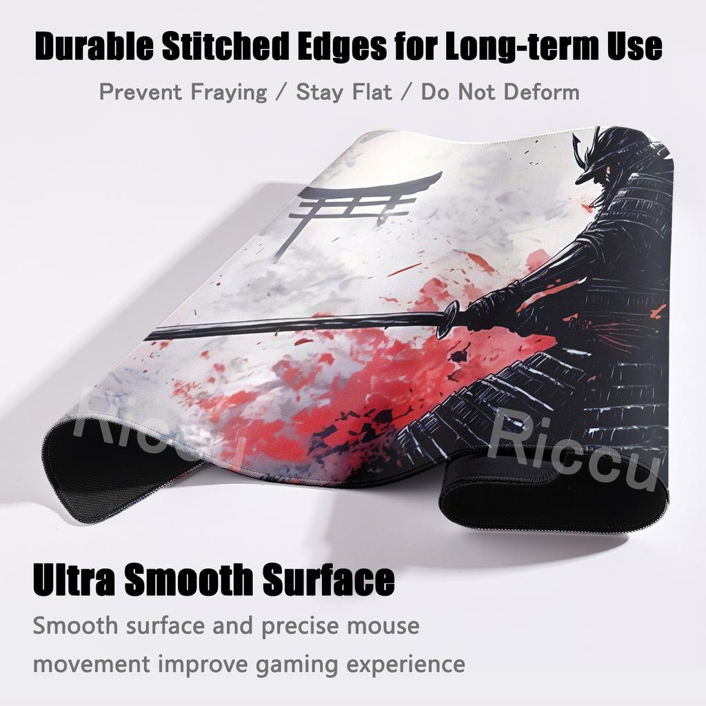 Samurai Warrior Mouse Pad Black Extended Mousepad Gamer Computer Accessories Keyboard Table Mat Company Gaming Laptop Desk Mats