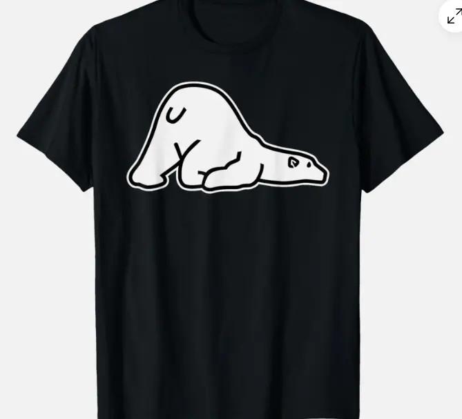 Sleepy Polar Bear Funny Lazy Bear Design Animal Lover Unisex T-Shirt XL