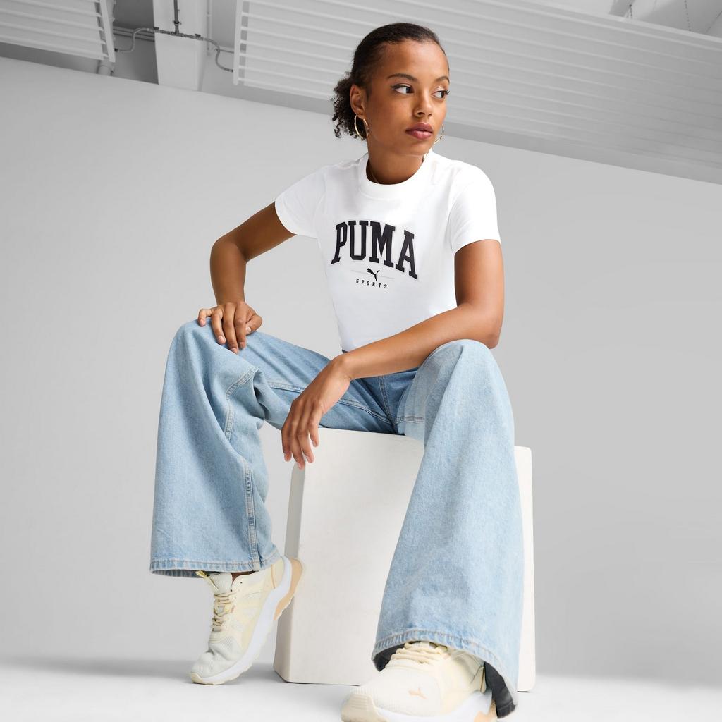 Puma SQUAD GRAPHIC women's T-shirt white 68153702 r S