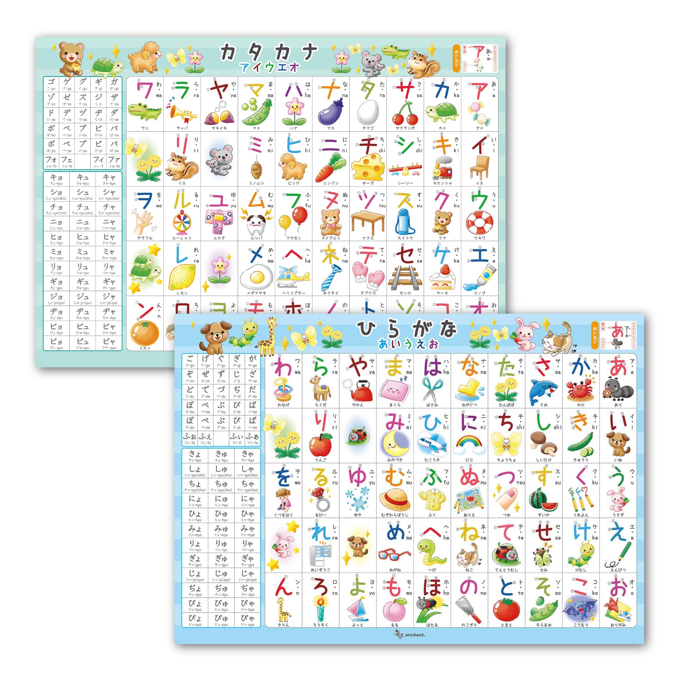 

Набор плакатов для ванной с хираганой и катаканой, формат B3 x 2, (364 515мм), Дизайн,