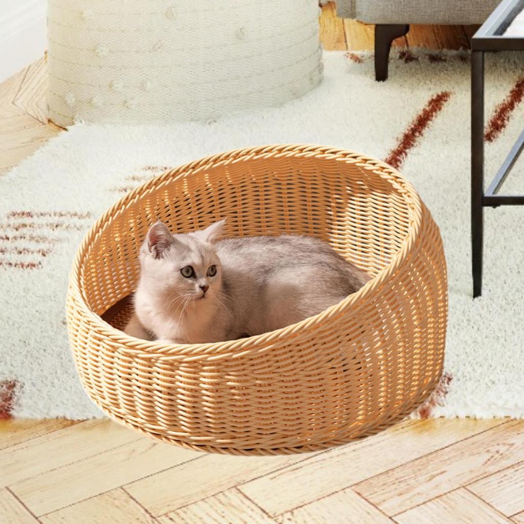 Polootevřené kočičí hnízdo Odolné proti opotřebení Všechna čtyři roční období Pletený kočičí košík na spaní