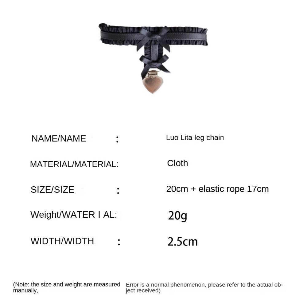 Zinc Zinc Alloy Lolita Leg Rings Elastic Band Lace Stretch Thigh Chain Fashion Bow Leg Loops  Summer