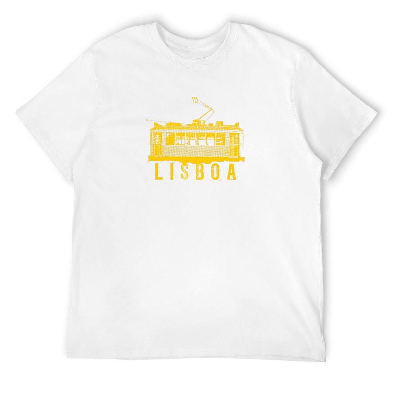 Лиссабон желтая футболка футболки графический милый топ Мужские футболки S
