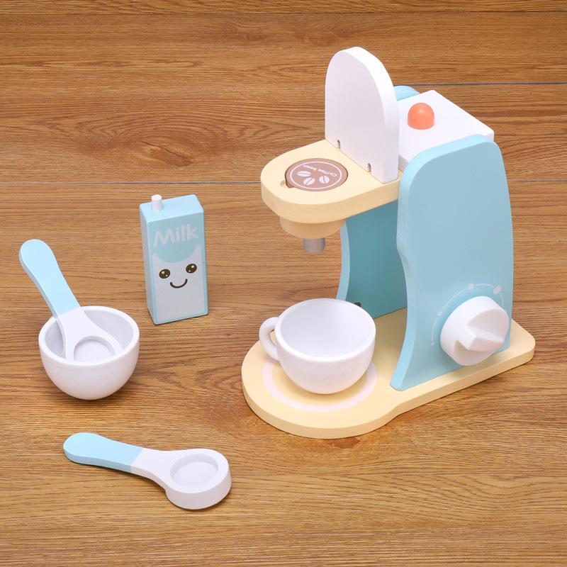 Wooden Toy Coffee & Milk Tea Maker - Parent-Child Interactive Kitchen Playset
